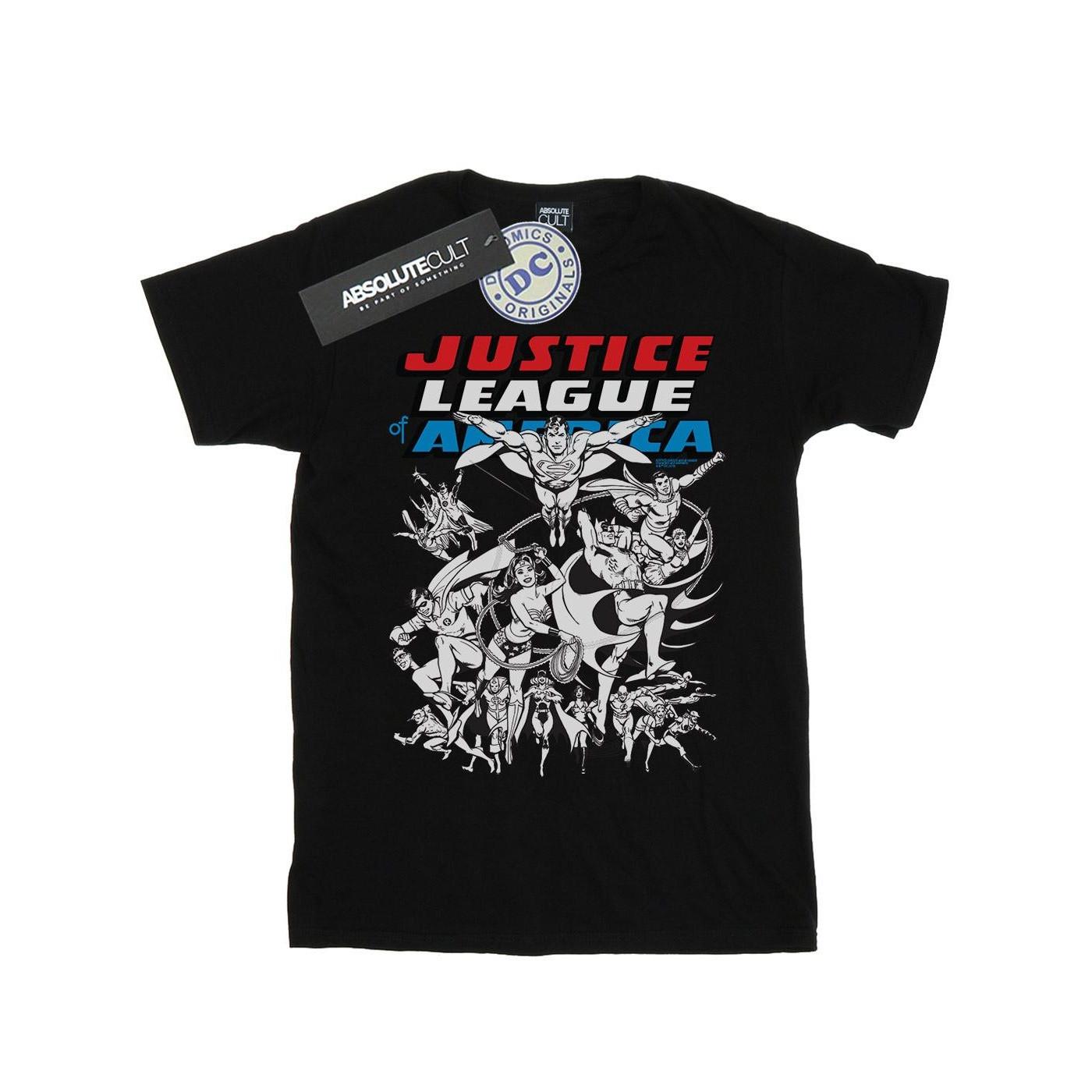 Justice League Mono Action Pose Tshirt Herren Schwarz 4XL von DC COMICS