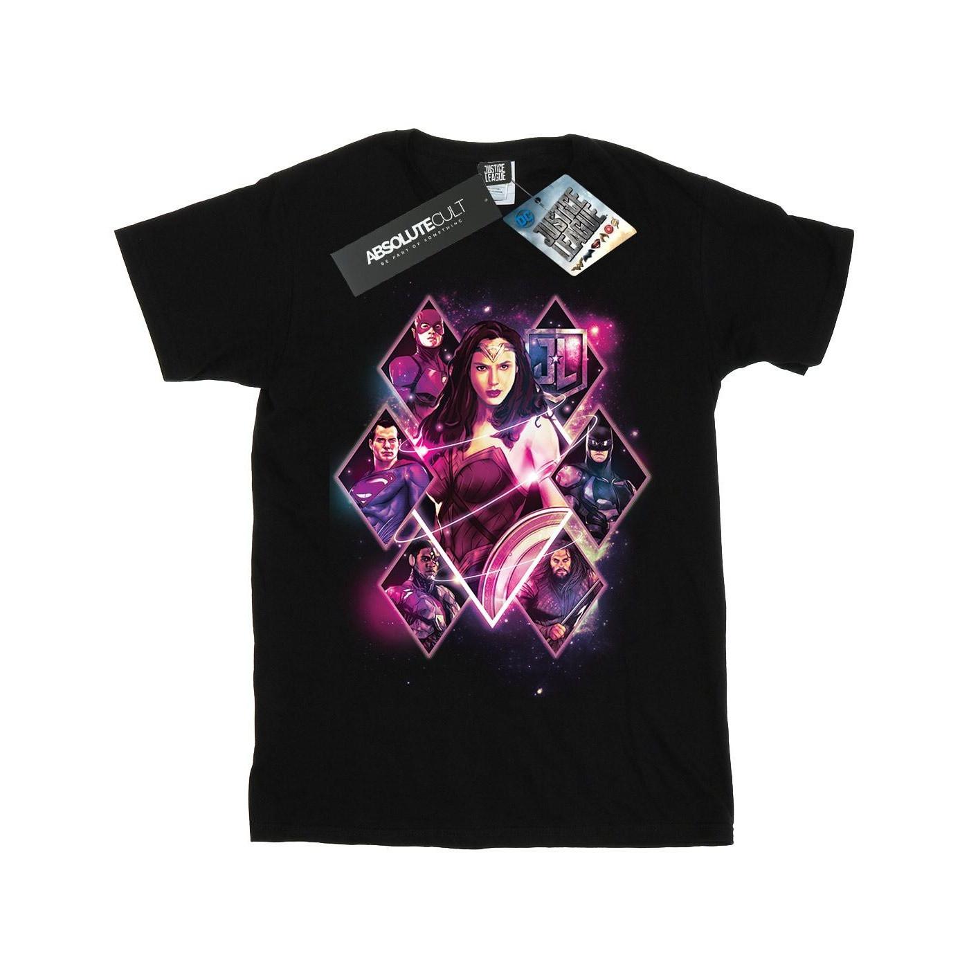 Justice League Movie Team Diamonds Tshirt Mädchen Schwarz 116 von DC COMICS