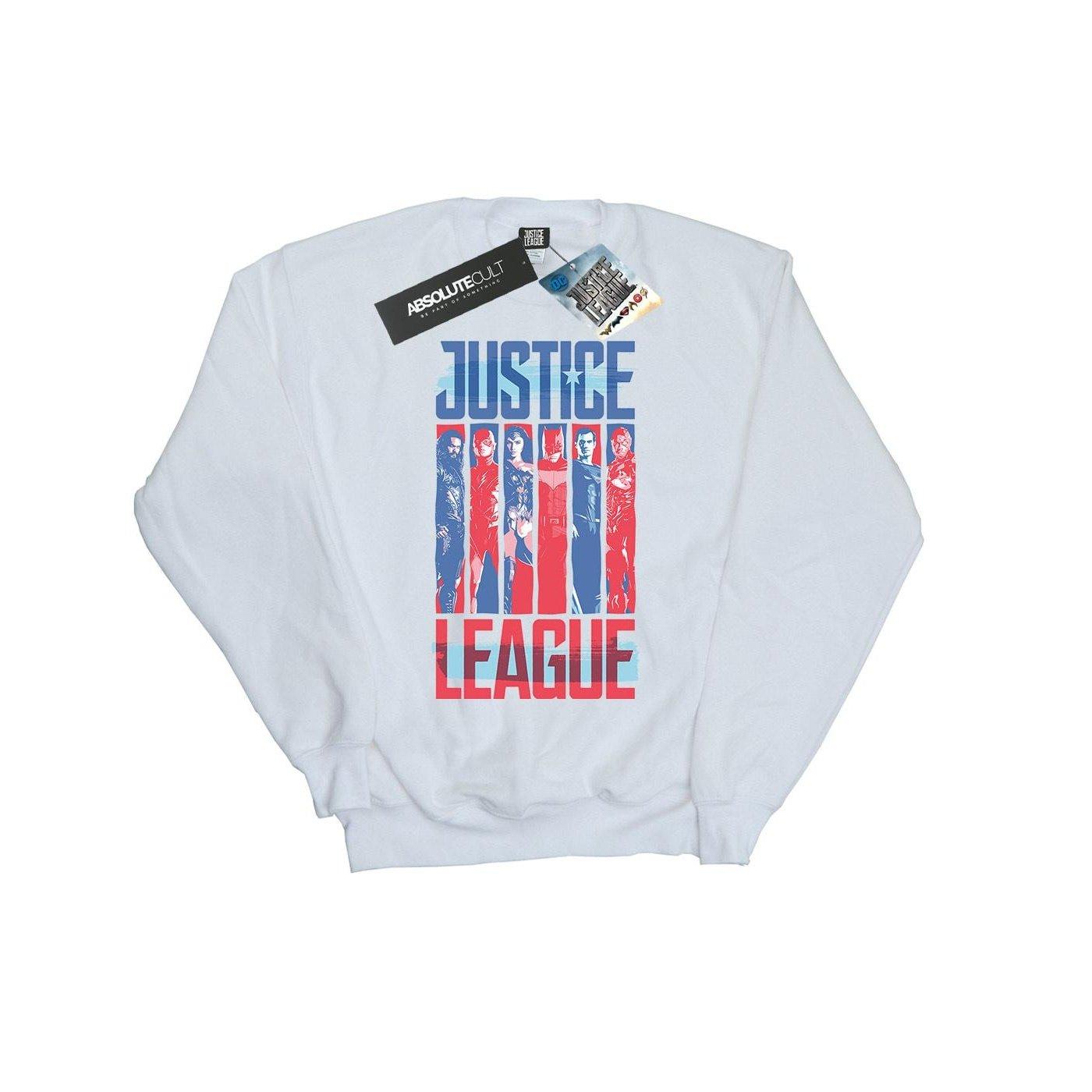 Justice League Movie Team Flag Sweatshirt Damen Weiss XXL von DC COMICS