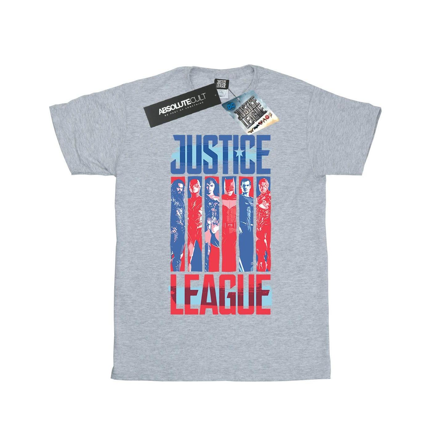 Justice League Movie Team Flag Tshirt Damen Grau XXL von DC COMICS