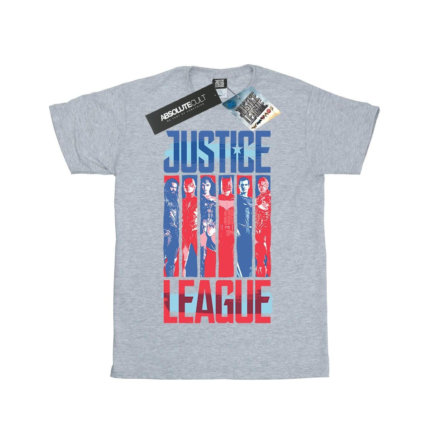 Justice League Movie Team Flag Tshirt Mädchen Grau 140/146 von DC COMICS