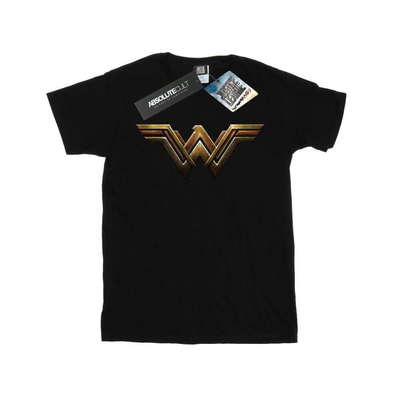 Justice League Movie Wonder Woman Emblem Tshirt Jungen Schwarz 116 von DC COMICS