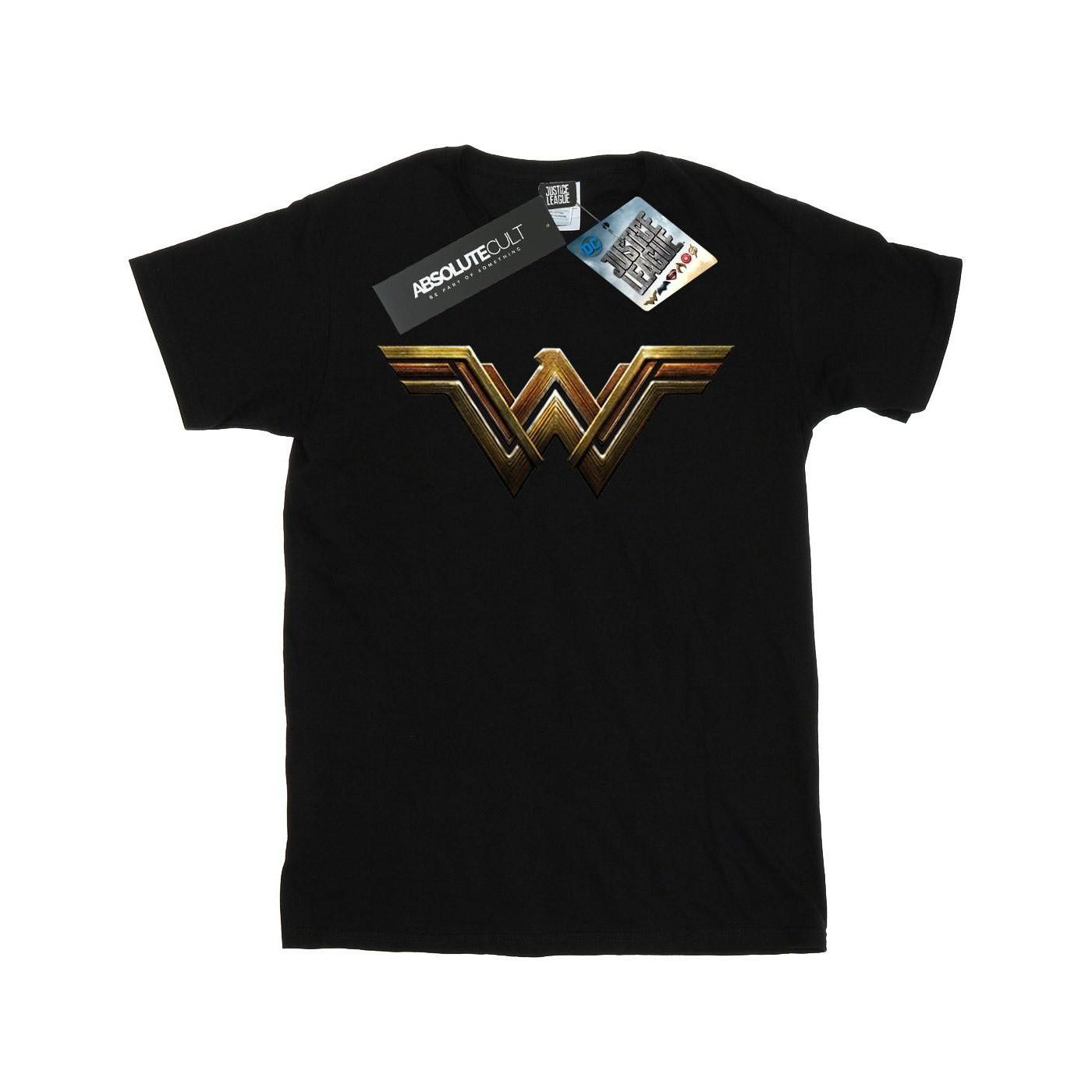 Justice League Movie Wonder Woman Emblem Tshirt Jungen Schwarz 152-158 von DC COMICS