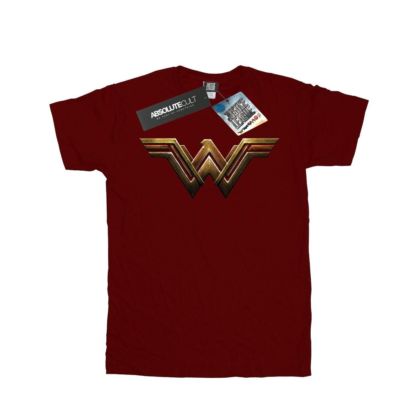 Justice League Movie Wonder Woman Emblem Tshirt Jungen Weinrot 128 von DC COMICS