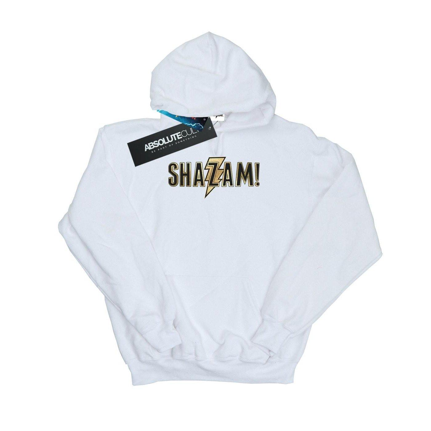 Shazam Text Logo Kapuzenpullover Damen Weiss L von DC COMICS