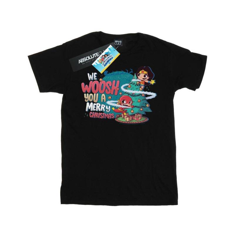 Super Friends We Whoosh You A Merry Christmas Tshirt Mädchen Schwarz 116 von DC COMICS