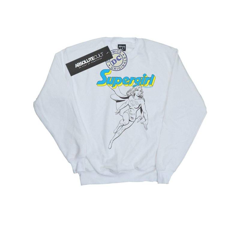 Supergirl Mono Action Pose Sweatshirt Jungen Weiss 128 von DC COMICS