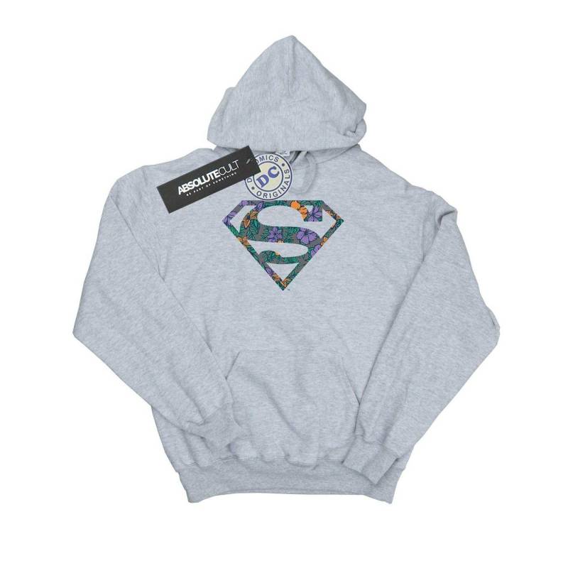 Superman Floral Logo 1 Kapuzenpullover Herren Grau L von DC COMICS