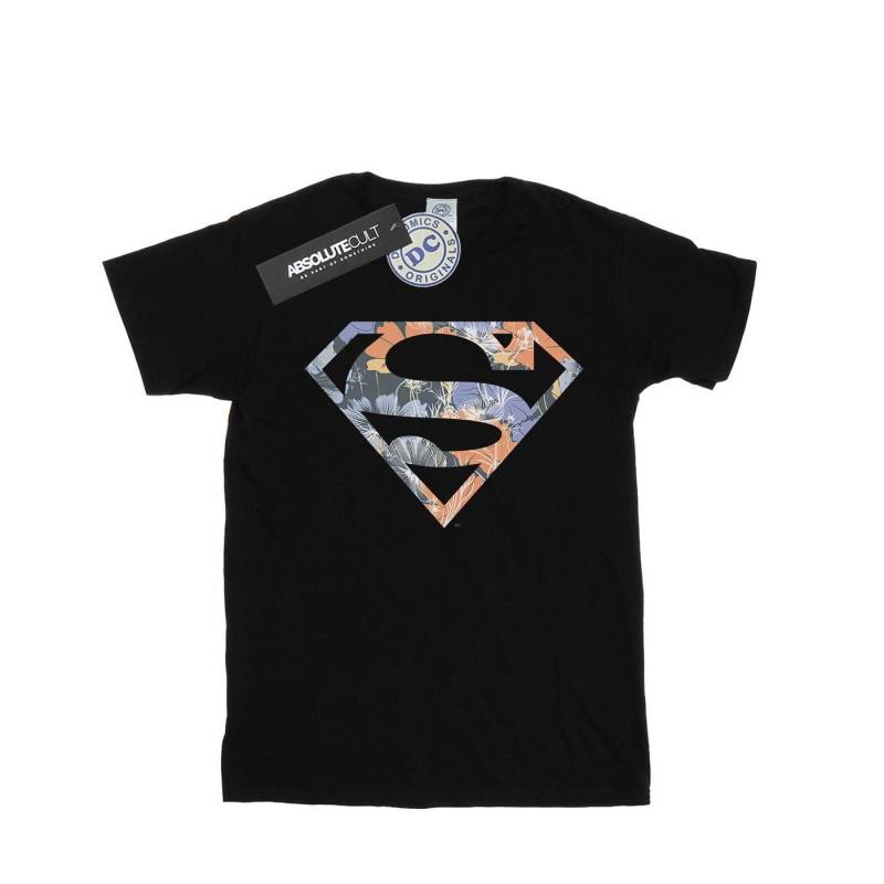 Superman Floral Logo 2 Tshirt Damen Schwarz 3XL von DC COMICS