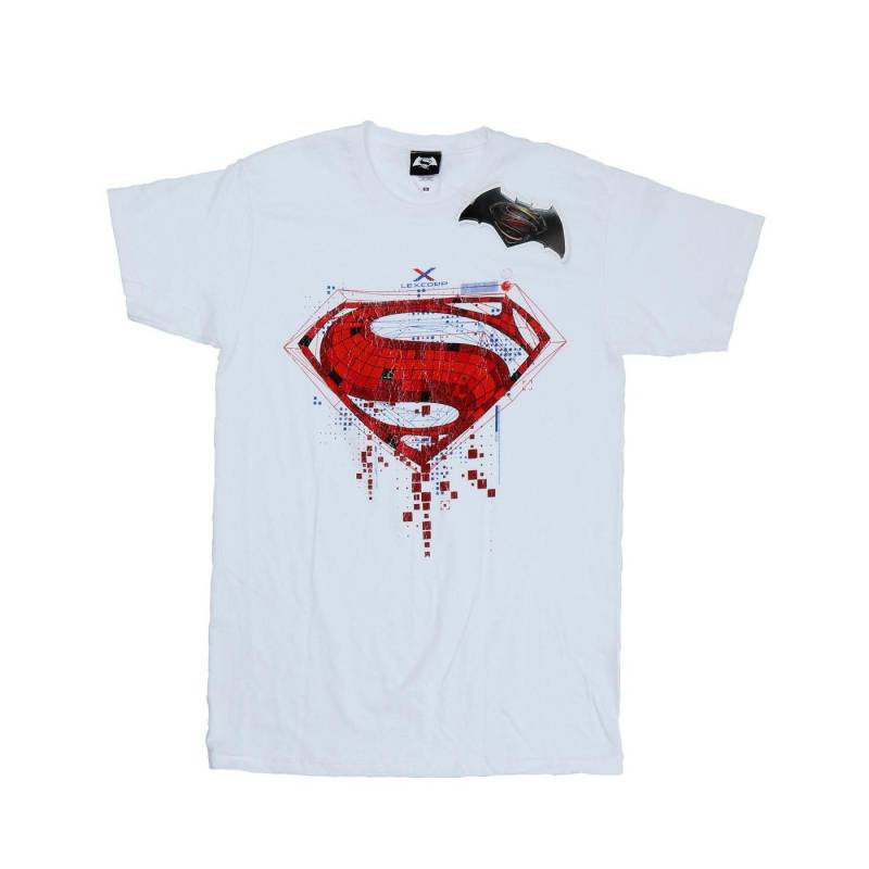 Superman Geo Logo Tshirt Jungen Weiss 128 von DC COMICS