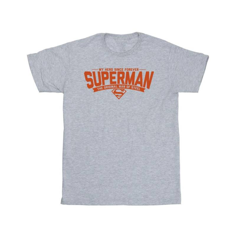 Superman Hero Dad Tshirt Mädchen Grau 116 von DC COMICS