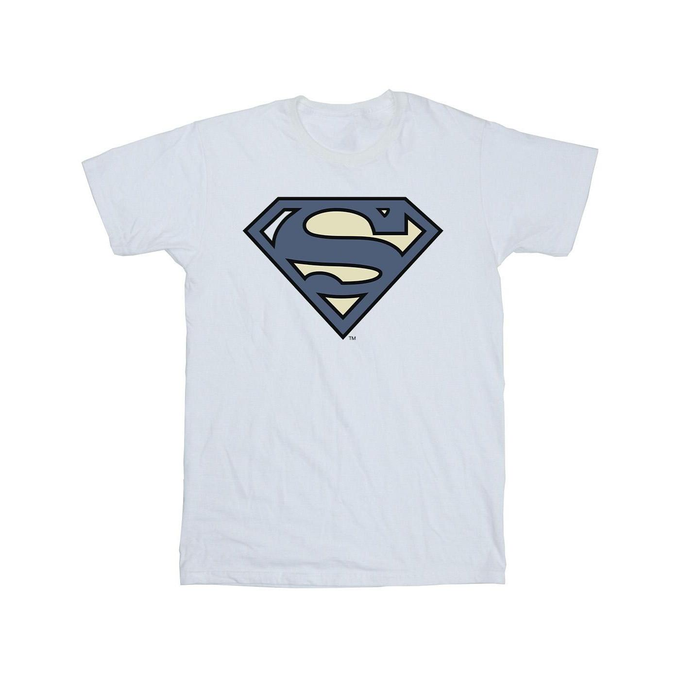 Superman Indigo Blue Logo Tshirt Herren Weiss XL von DC COMICS