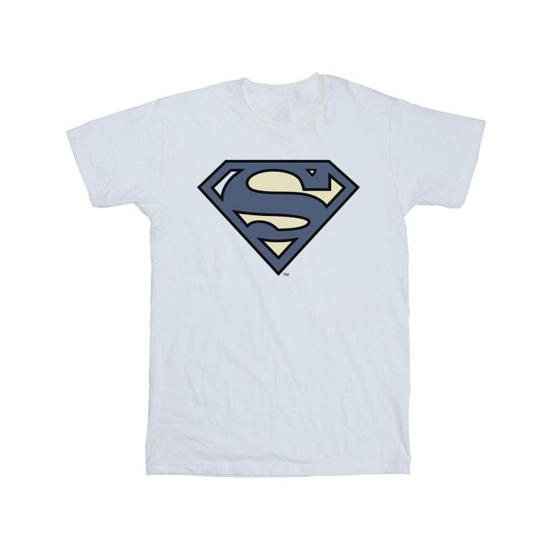 Superman Indigo Blue Logo Tshirt Herren Weiss XL von DC COMICS