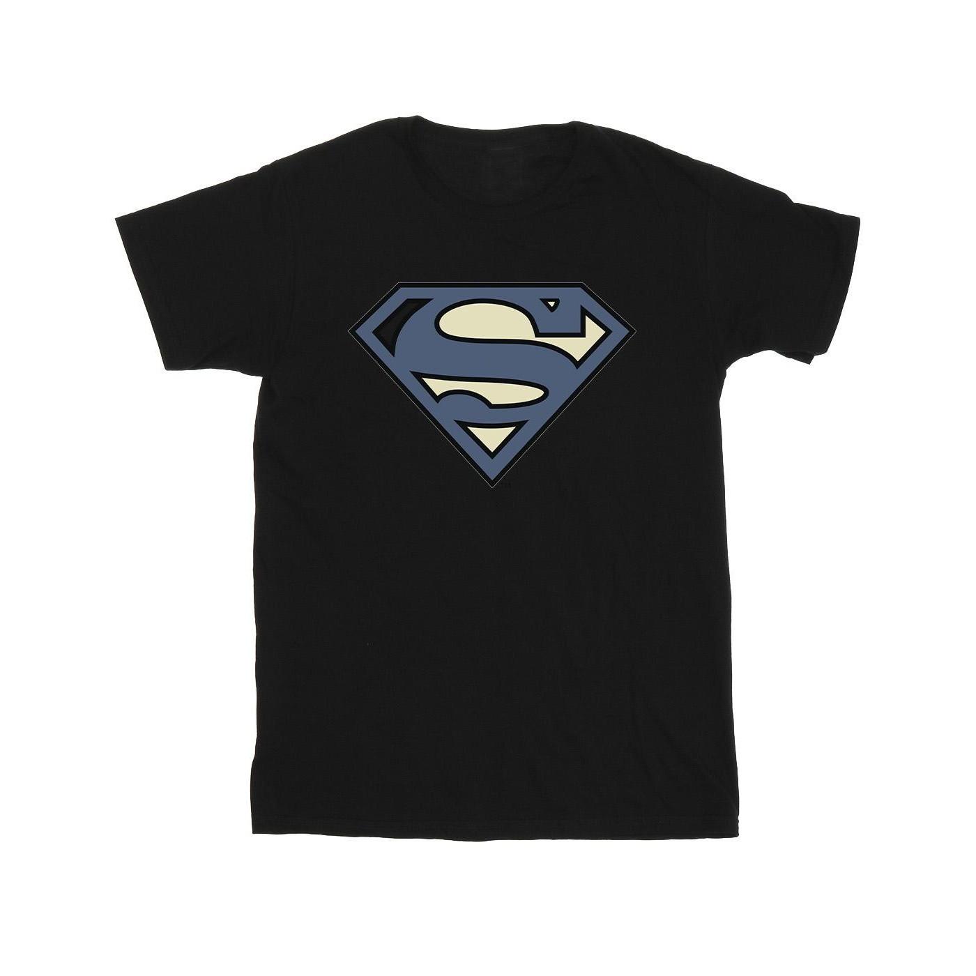 Superman Indigo Blue Logo Tshirt Jungen Schwarz 104 von DC COMICS