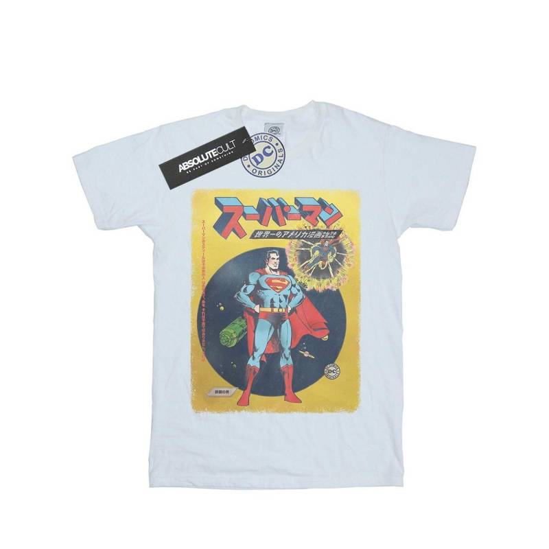 Superman International Cover Tshirt Mädchen Weiss 152-158 von DC COMICS