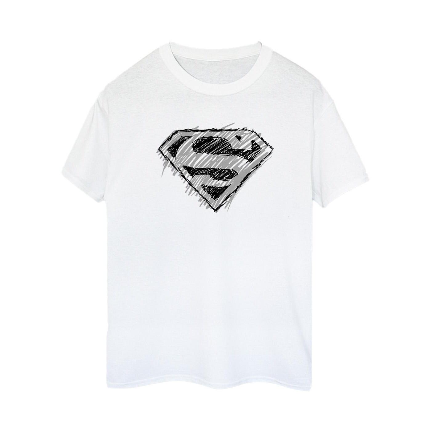 Superman Logo Sketch Tshirt Damen Weiss XXL von DC COMICS