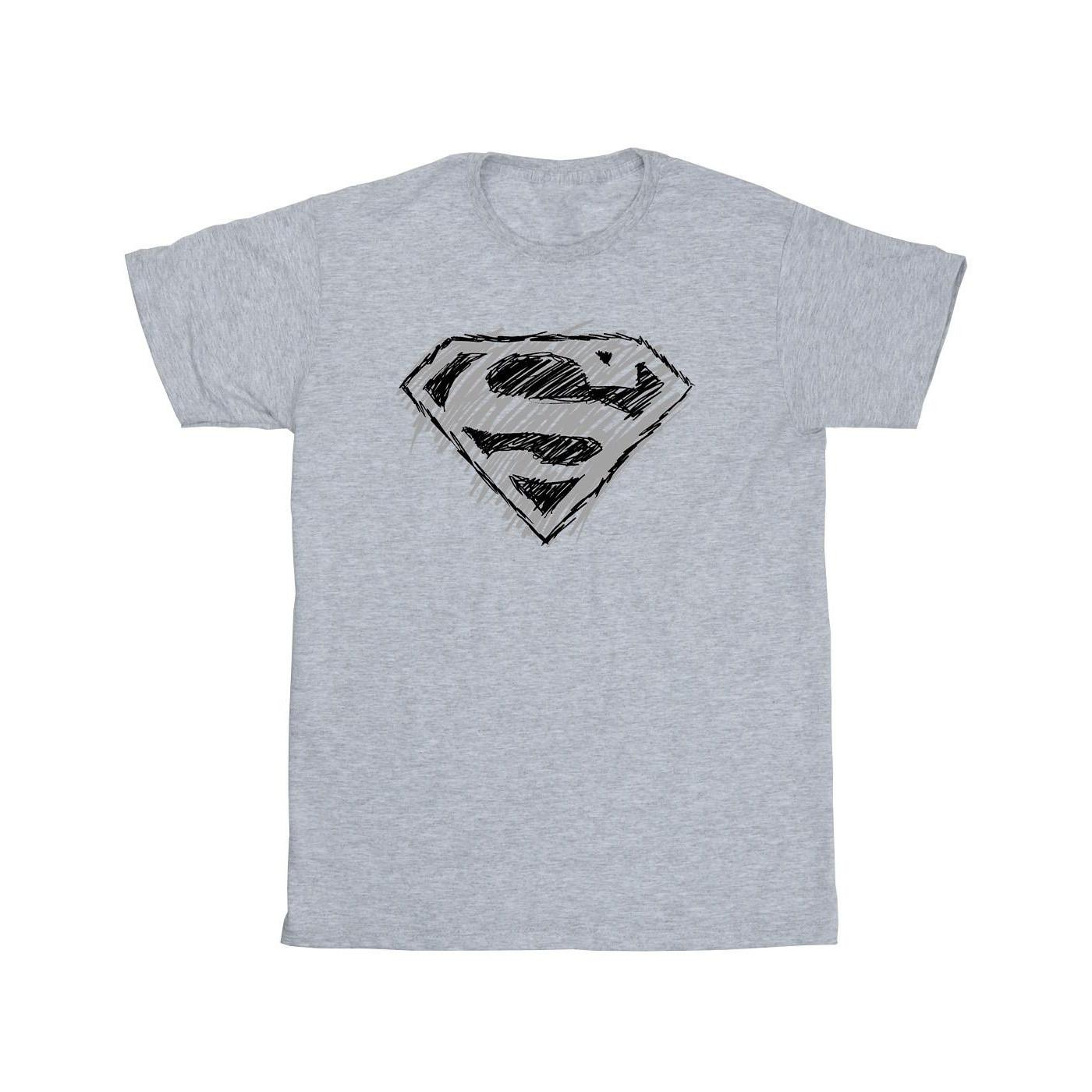 Superman Logo Sketch Tshirt Herren Grau 3XL von DC COMICS