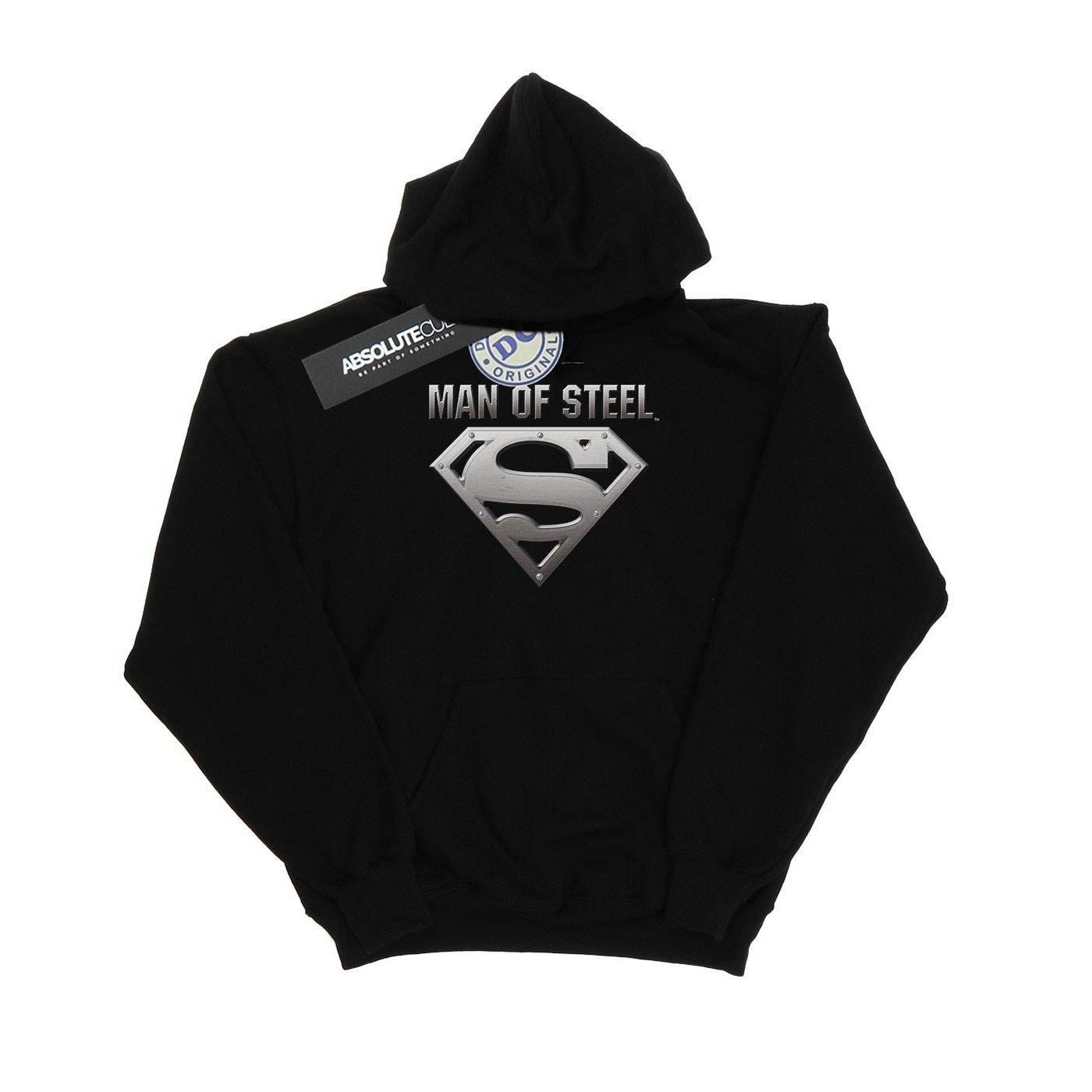 Superman Man Of Steel Shield Kapuzenpullover Damen Schwarz XXL von DC COMICS