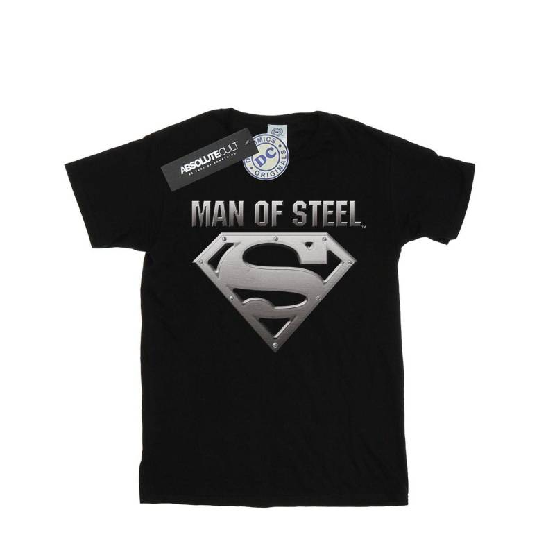 Superman Man Of Steel Shield Tshirt Jungen Schwarz 128 von DC COMICS