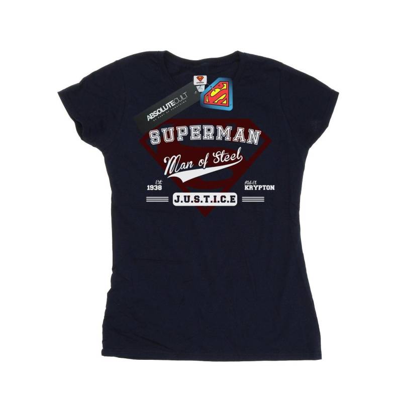 Superman Man Of Steel Tshirt Damen Marine S von DC COMICS