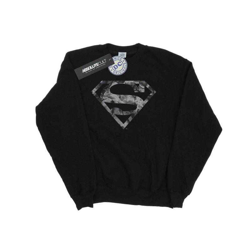 Superman Marble Logo Sweatshirt Jungen Schwarz 116 von DC COMICS