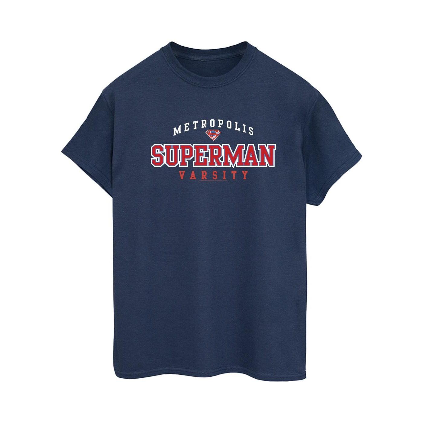 Superman Metropolis Varsity Tshirt Damen Marine S von DC COMICS