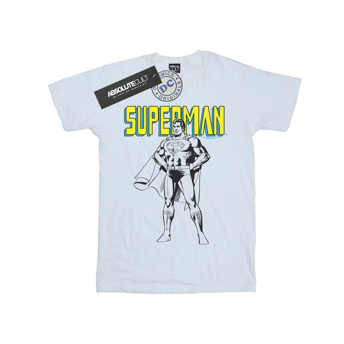 Superman Mono Action Pose Tshirt Mädchen Weiss 152-158 von DC COMICS