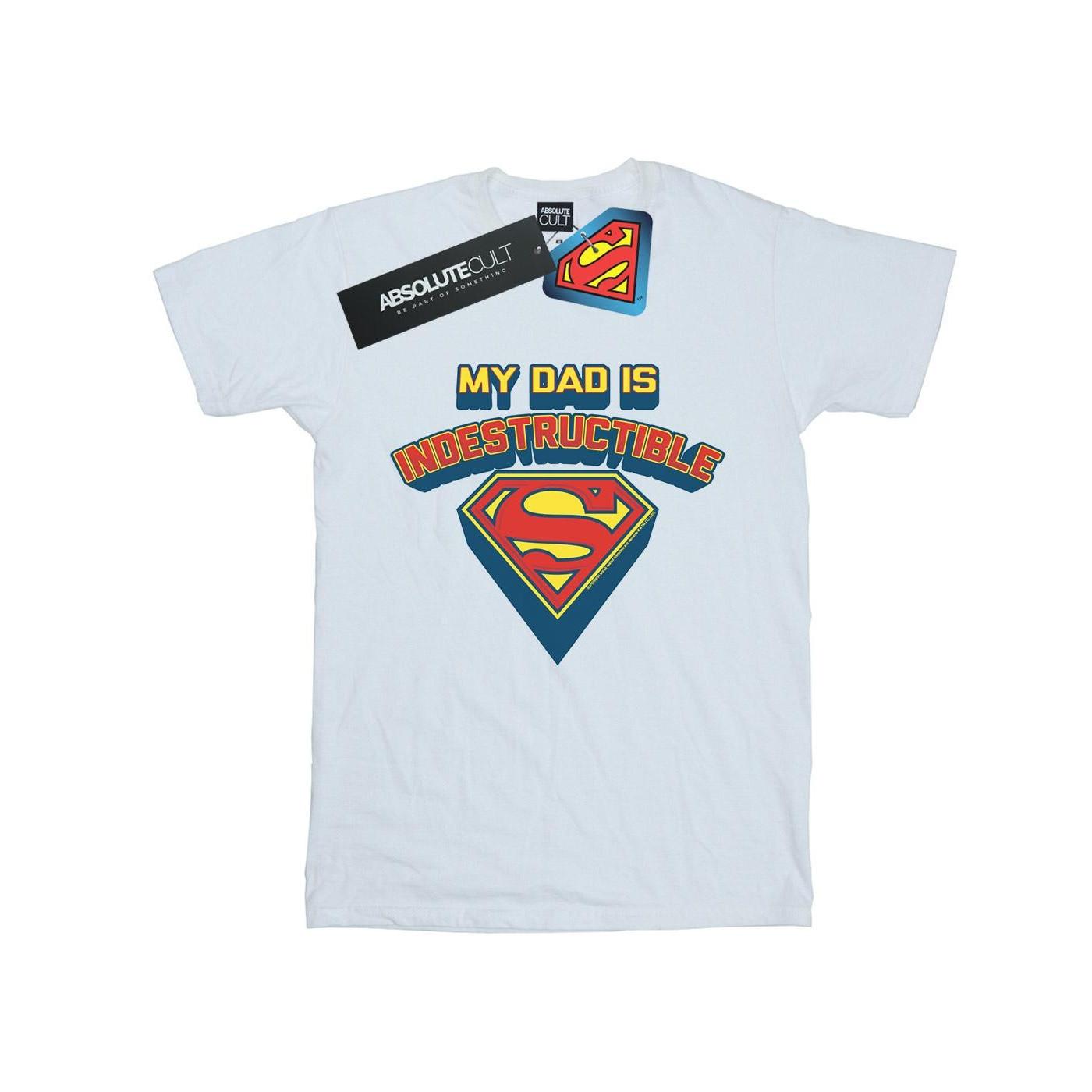 Superman My Dad Is Indestructible Tshirt Mädchen Weiss 128 von DC COMICS