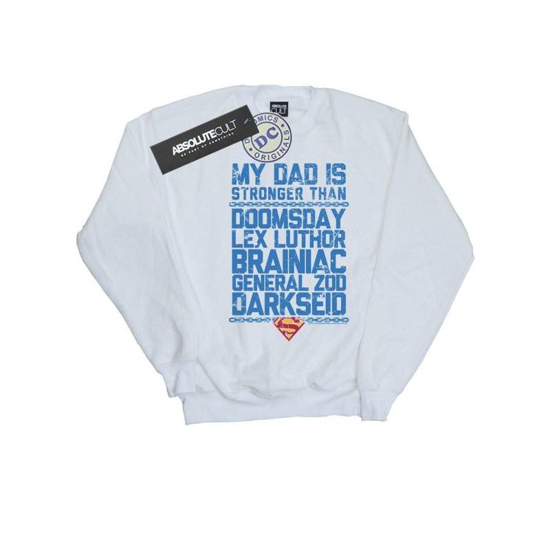 Superman My Dad Is Stronger Than Sweatshirt Jungen Weiss 140/146 von DC COMICS