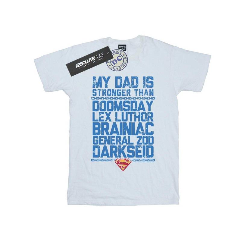 Superman My Dad Is Stronger Than Tshirt Mädchen Weiss 140/146 von DC COMICS