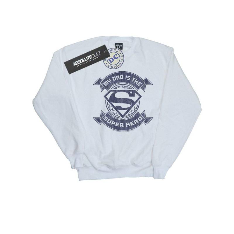 Superman My Dad The Superhero Sweatshirt Jungen Weiss 116 von DC COMICS