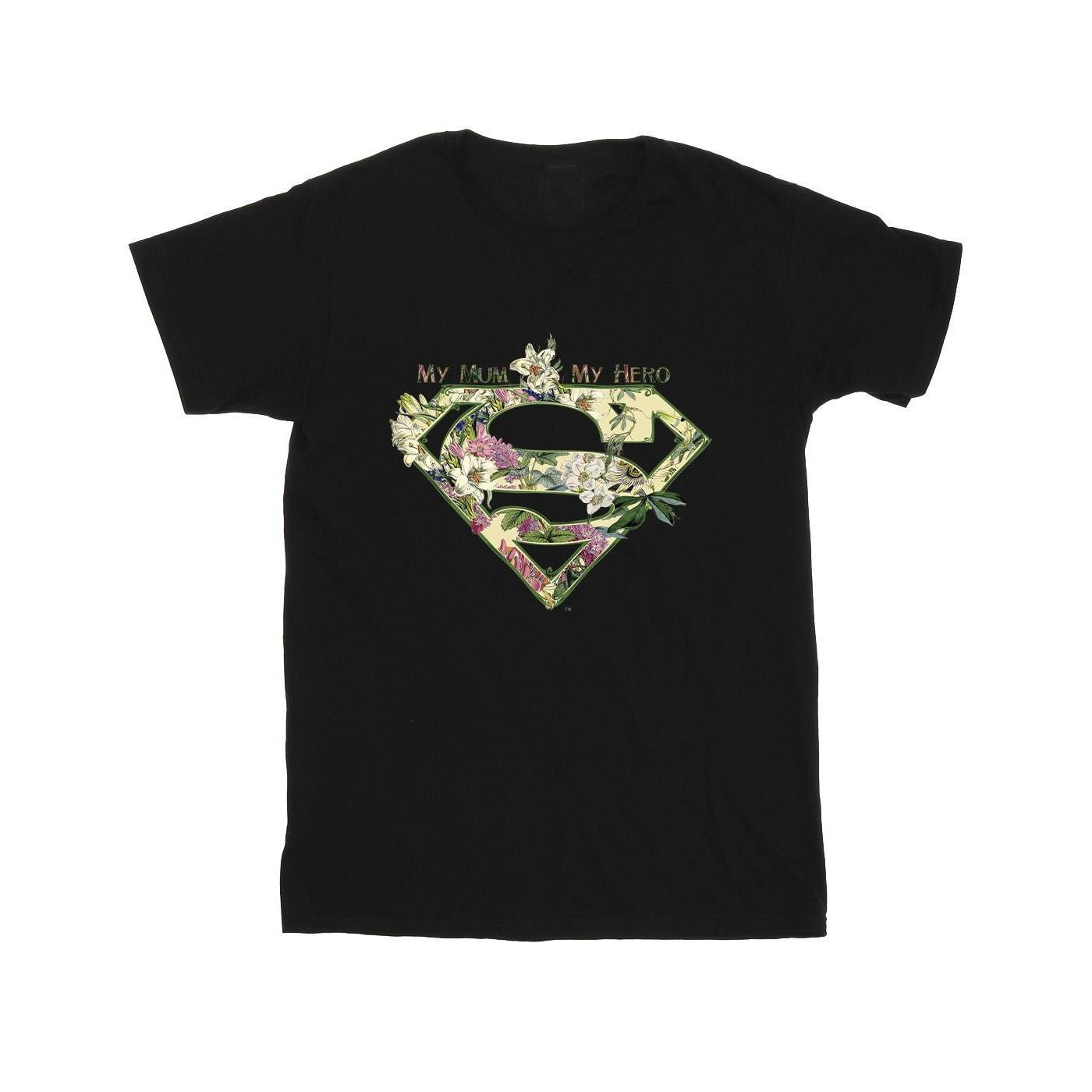 Superman My Mum My Hero Tshirt Mädchen Schwarz 152-158 von DC COMICS
