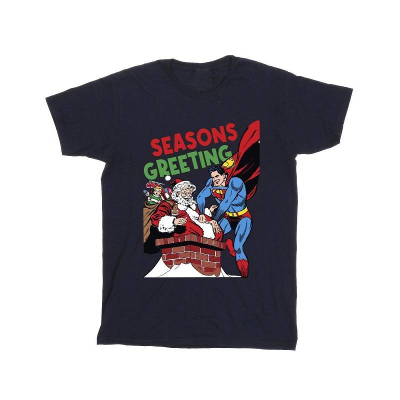 Superman Santa Comic Tshirt Herren Marine 5XL von DC COMICS