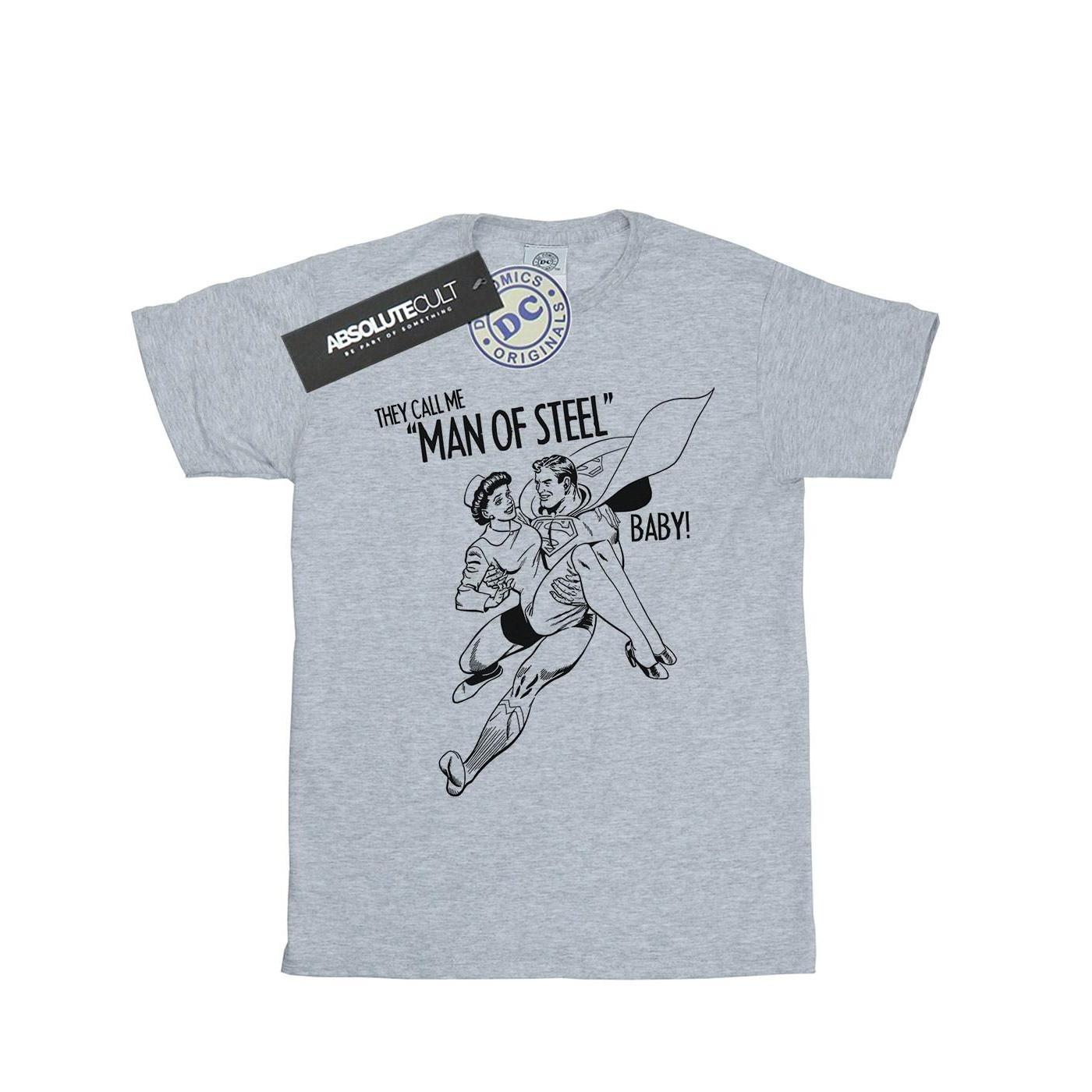 Superman Steel Tshirt Mädchen Grau 116 von DC COMICS