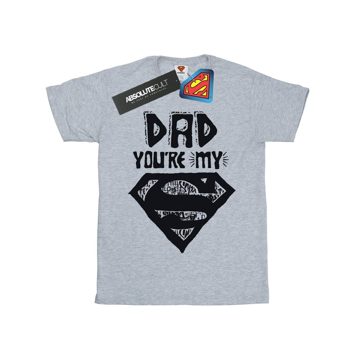 Superman Super Dad Tshirt Jungen Grau 116 von DC COMICS