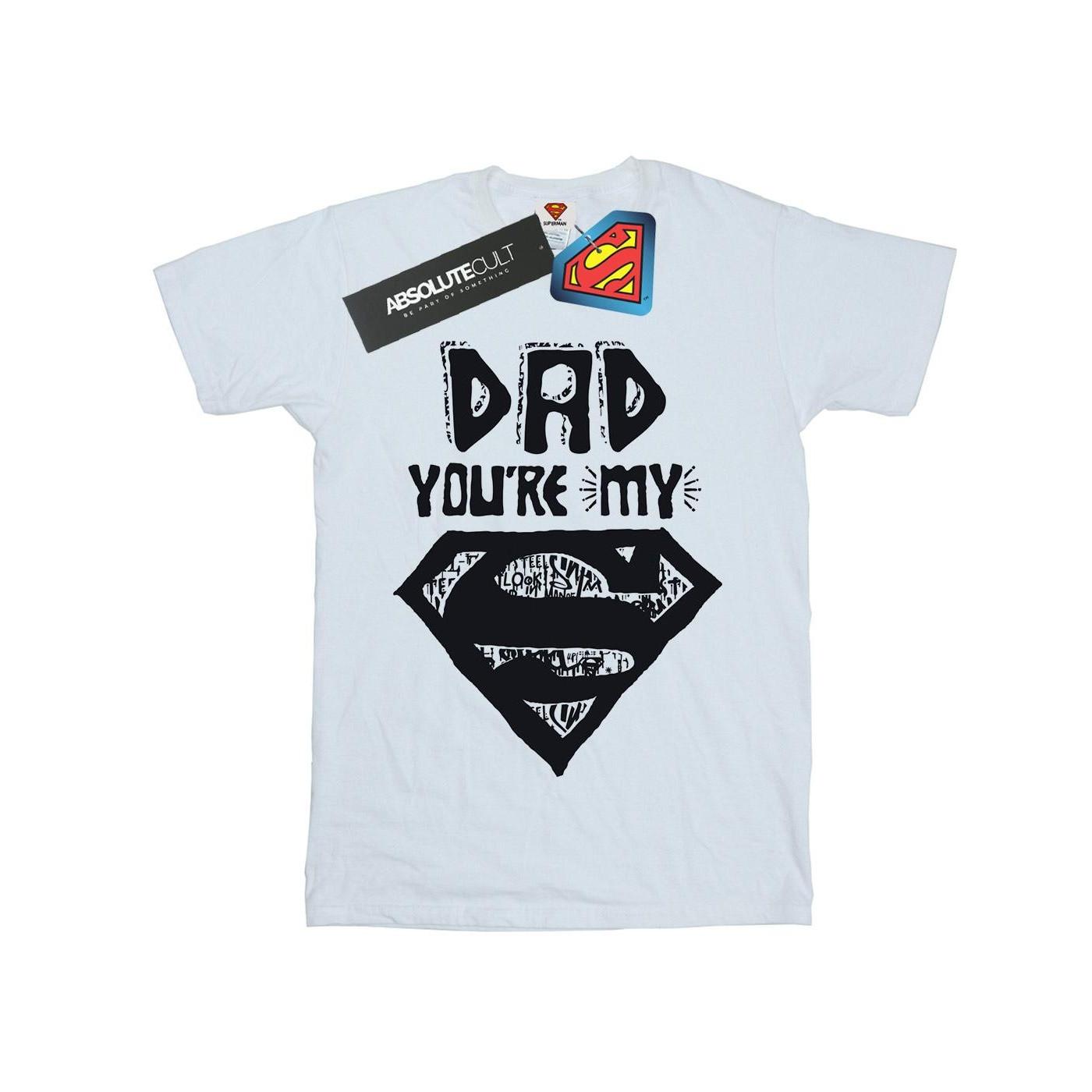 Superman Super Dad Tshirt Mädchen Weiss 152-158 von DC COMICS