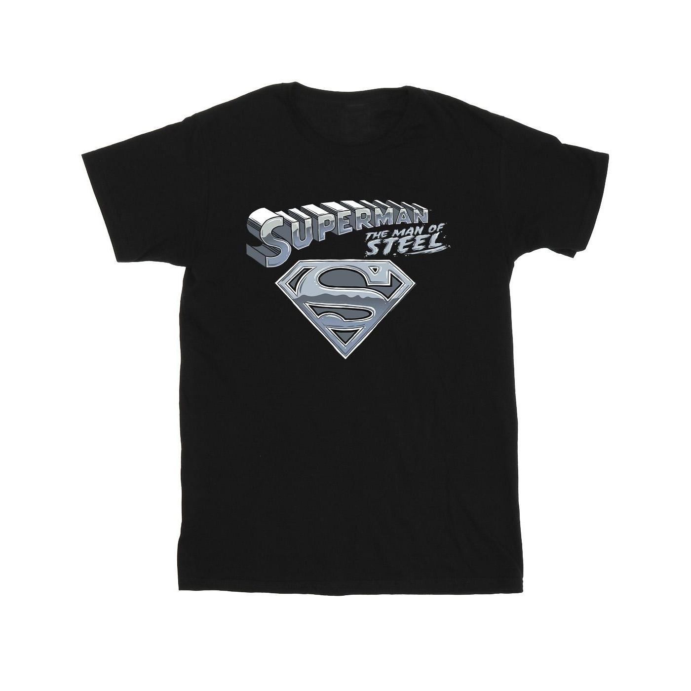 Superman The Man Of Steel Tshirt Jungen Schwarz 116 von DC COMICS