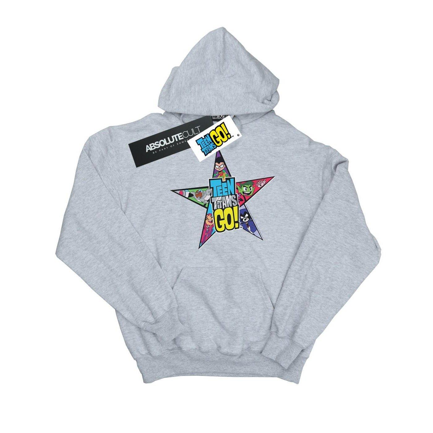 Teen Titans Go Star Logo Kapuzenpullover Damen Grau M von DC COMICS