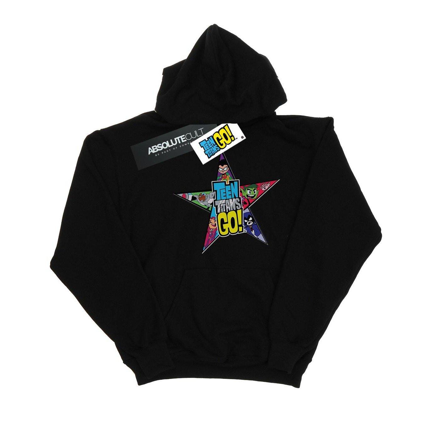 Teen Titans Go Star Logo Kapuzenpullover Damen Schwarz L von DC COMICS