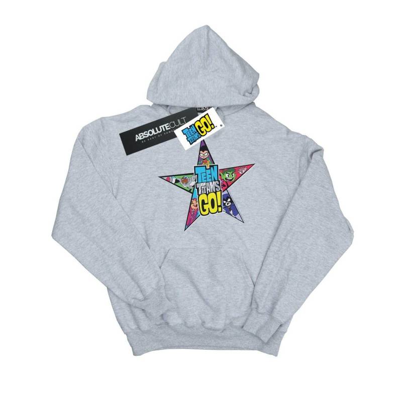 Teen Titans Go Star Logo Kapuzenpullover Mädchen Grau 140/146 von DC COMICS