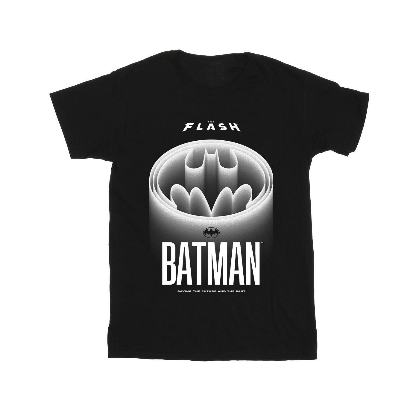 The Flash Batman White Logo Tshirt Jungen Schwarz 116 von DC COMICS
