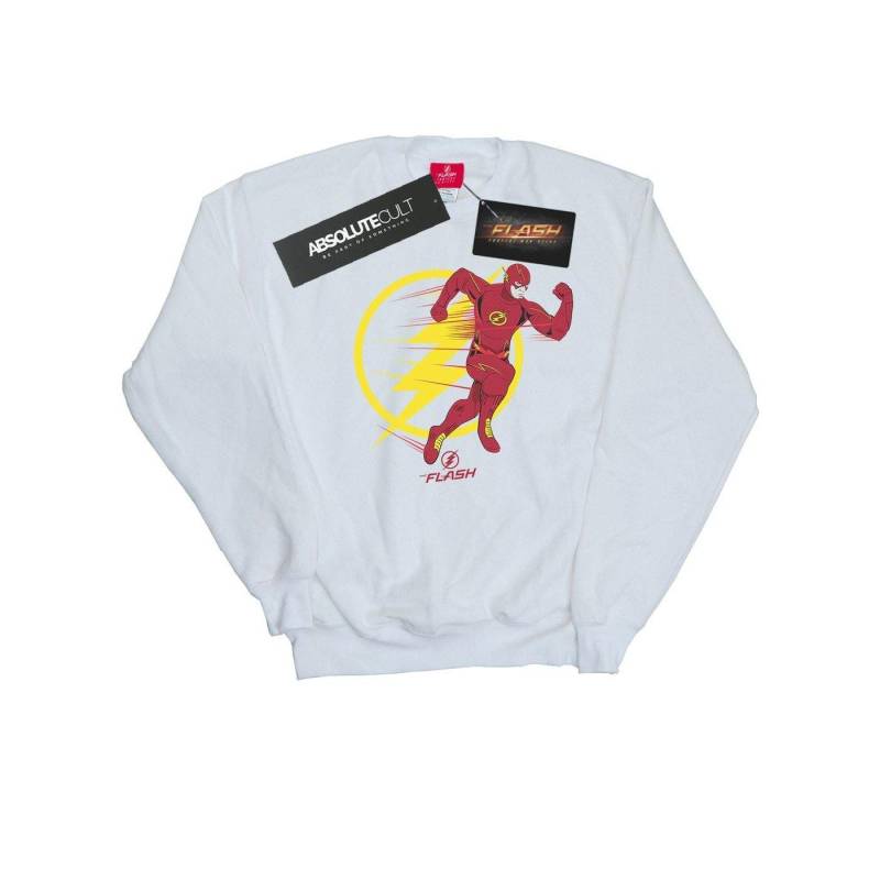 The Flash Running Emblem Sweatshirt Mädchen Weiss 128 von DC COMICS