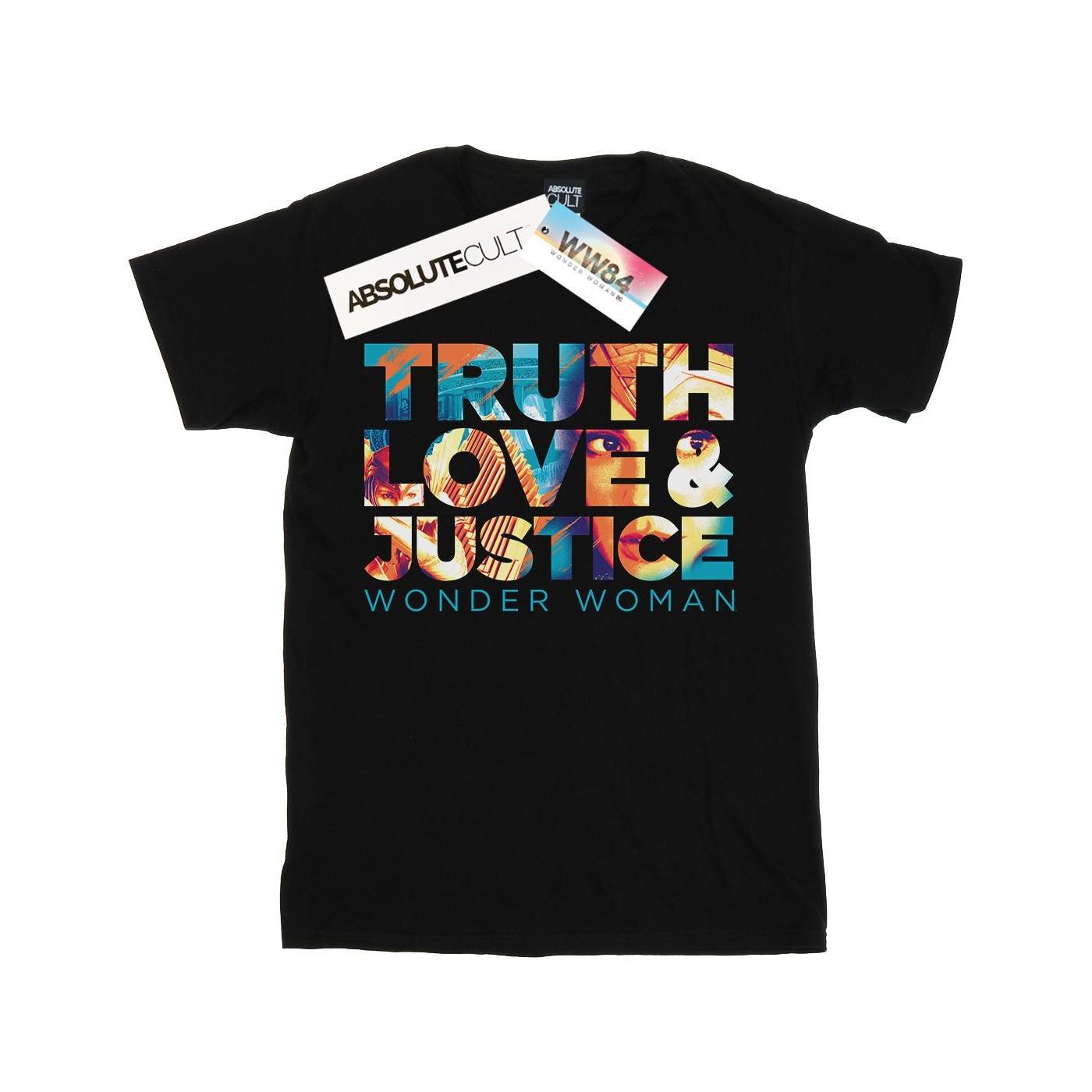 Wonder Woman 84 Diana Truth Love Justice Tshirt Jungen Schwarz 116 von DC COMICS