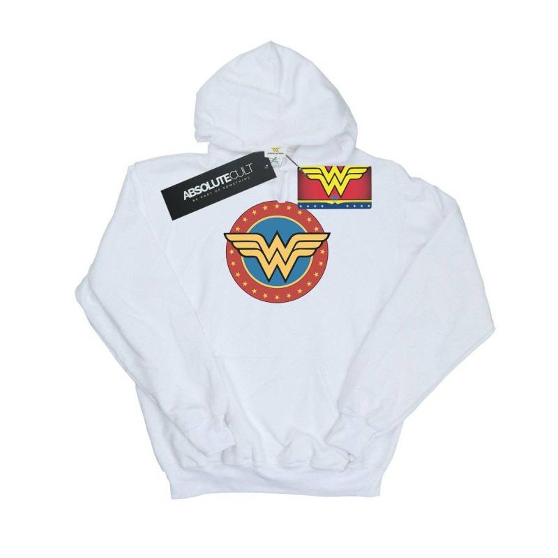 Wonder Woman Circle Logo Kapuzenpullover Damen Weiss M von DC COMICS