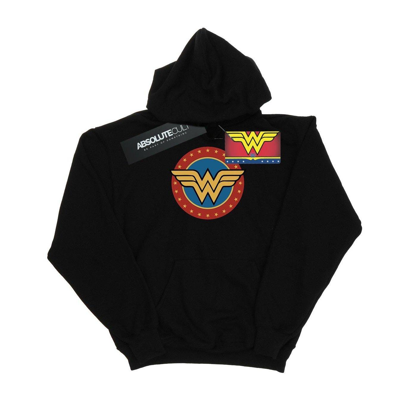 Wonder Woman Circle Logo Kapuzenpullover Jungen Schwarz 140/146 von DC COMICS