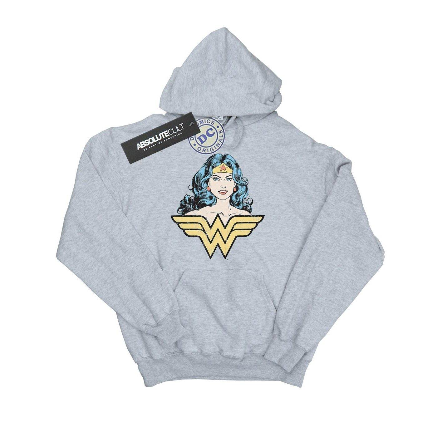 Wonder Woman Gaze Kapuzenpullover Damen Grau S von DC COMICS