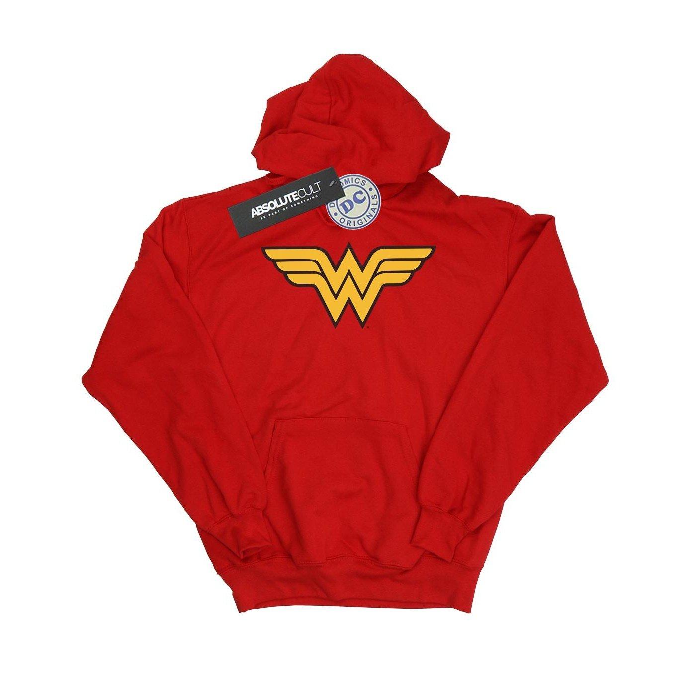 Wonder Woman Logo Kapuzenpullover Herren Rot Bunt S von DC COMICS