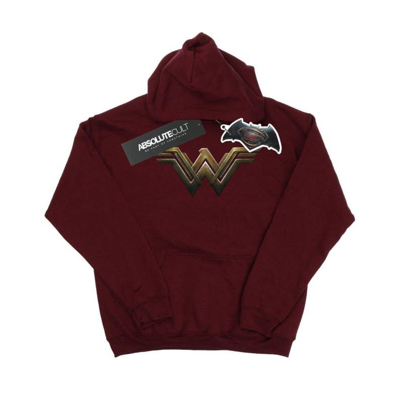 Wonder Woman Logo Kapuzenpullover Jungen Weinrot 128 von DC COMICS