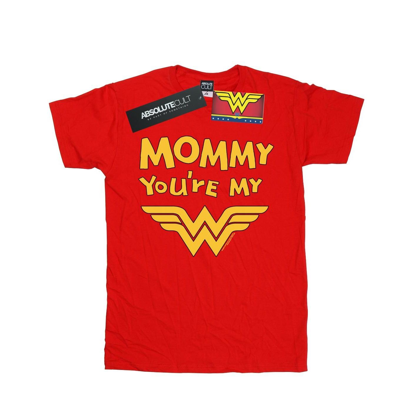 Wonder Woman Mummy You're My Hero Tshirt Jungen Rot Bunt 104 von DC COMICS