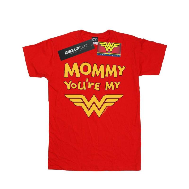 Wonder Woman Mummy You're My Hero Tshirt Jungen Rot Bunt 104 von DC COMICS